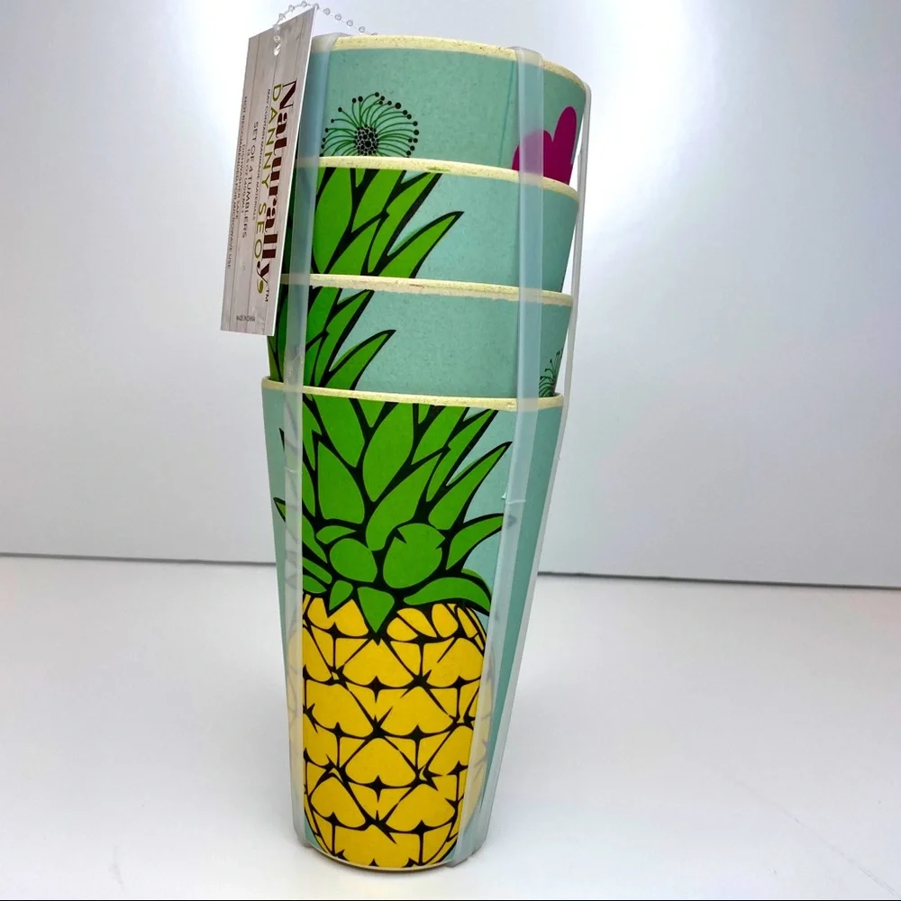 Danny Seo Naturally Pineapple Tumblers - Set of 4‎